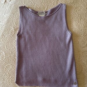 Chanel silk & cashmere top in a gorgeous lavender color